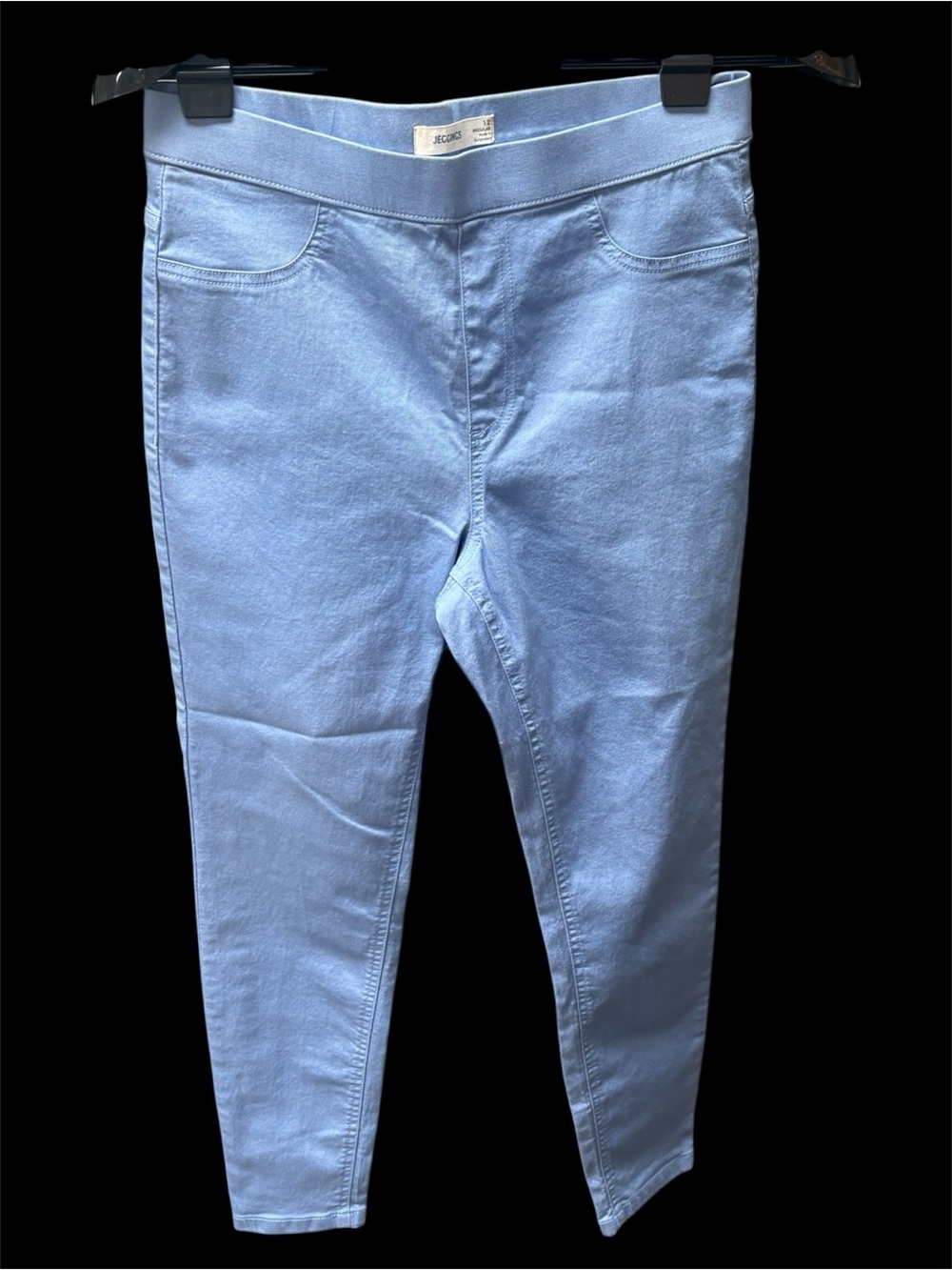 No-Closure Light Blue Pull-On Jeggings — Stretchy Everyday Comfort